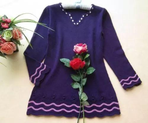 编织人生手工毛衣视频双层v领_藉荷色搭配V领毛衣做法_紫罗兰色毛衣编织教程