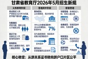 甘肃省教育厅2026年5月招生新规：义务教育入学及编班要求