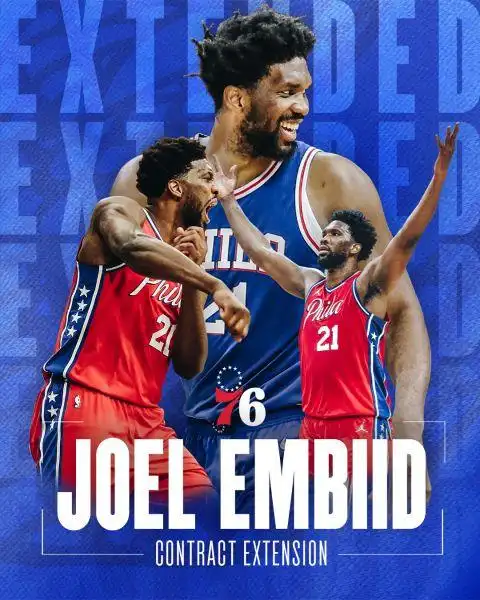 恩比德没有经纪人谈成顶薪合同_NBA恩比德4年1.96亿美元续约合同_3年1.93亿!恩比德与76人提前续约 总价超3亿