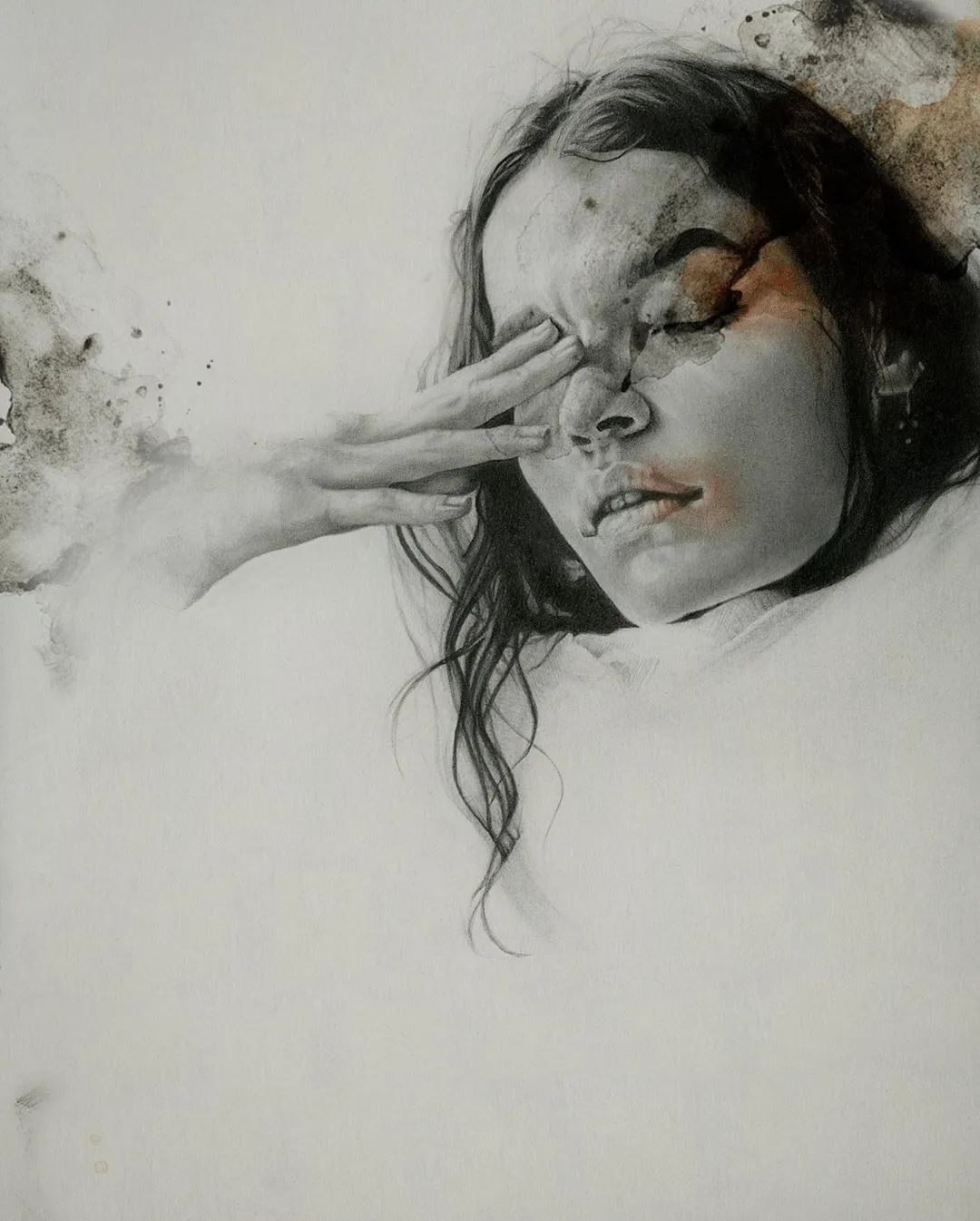 土屋正人木炭条绘画技法明暗处理_人物素描图片简单_日本画家土屋正人人物素描细节刻画