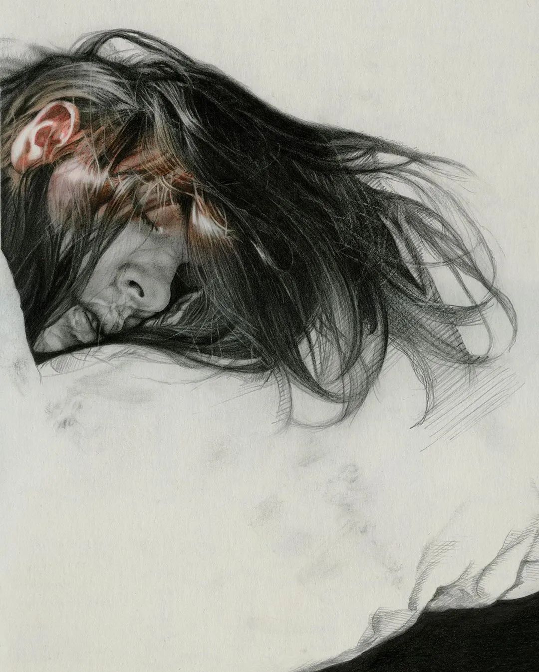 人物素描图片简单_日本画家土屋正人人物素描细节刻画_土屋正人木炭条绘画技法明暗处理