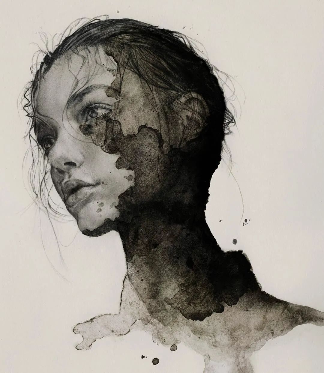 土屋正人木炭条绘画技法明暗处理_人物素描图片简单_日本画家土屋正人人物素描细节刻画