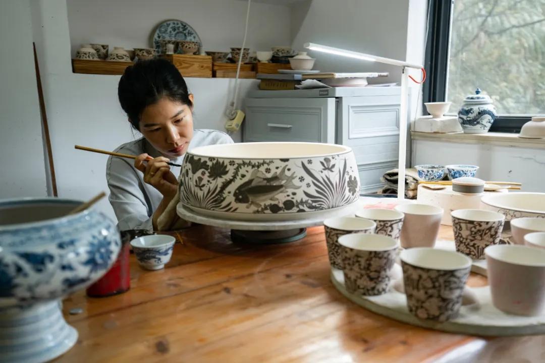 饶克勤 元青花牡丹纹梅瓶 景德镇陶瓷博物馆_元青花瓷片展