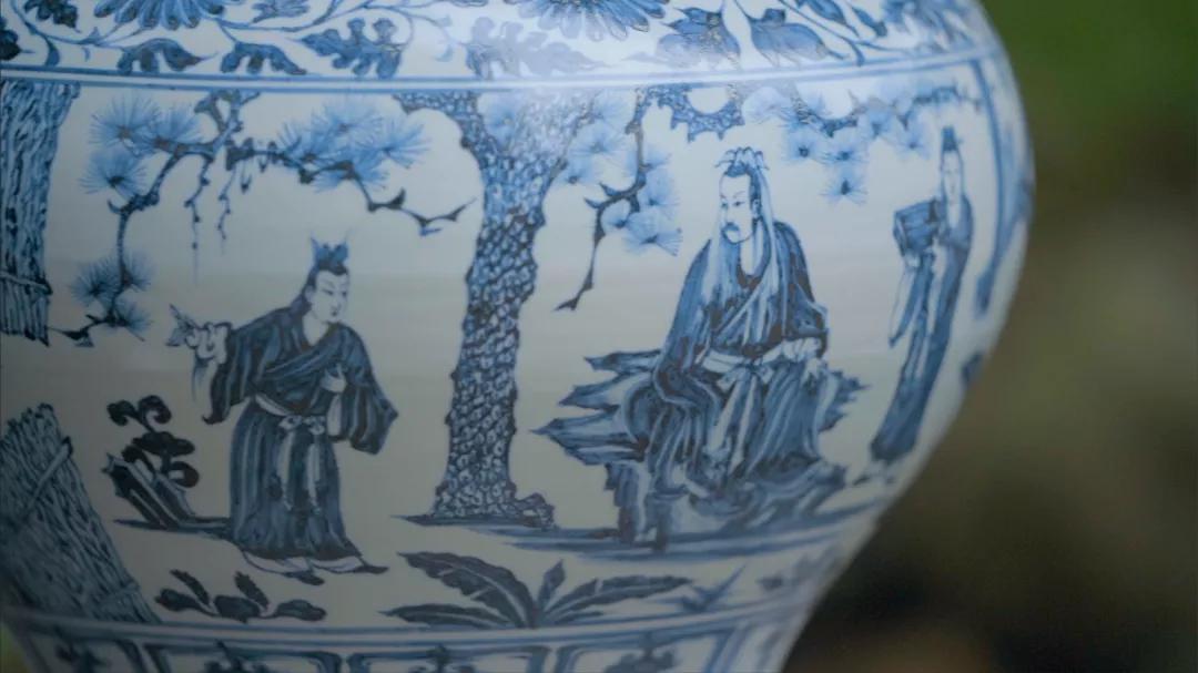 饶克勤 元青花牡丹纹梅瓶 景德镇陶瓷博物馆_元青花瓷片展