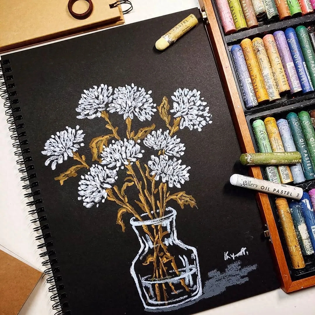 用粗糙的油画棒居然画出这么高级的细节，这技术也是没谁了