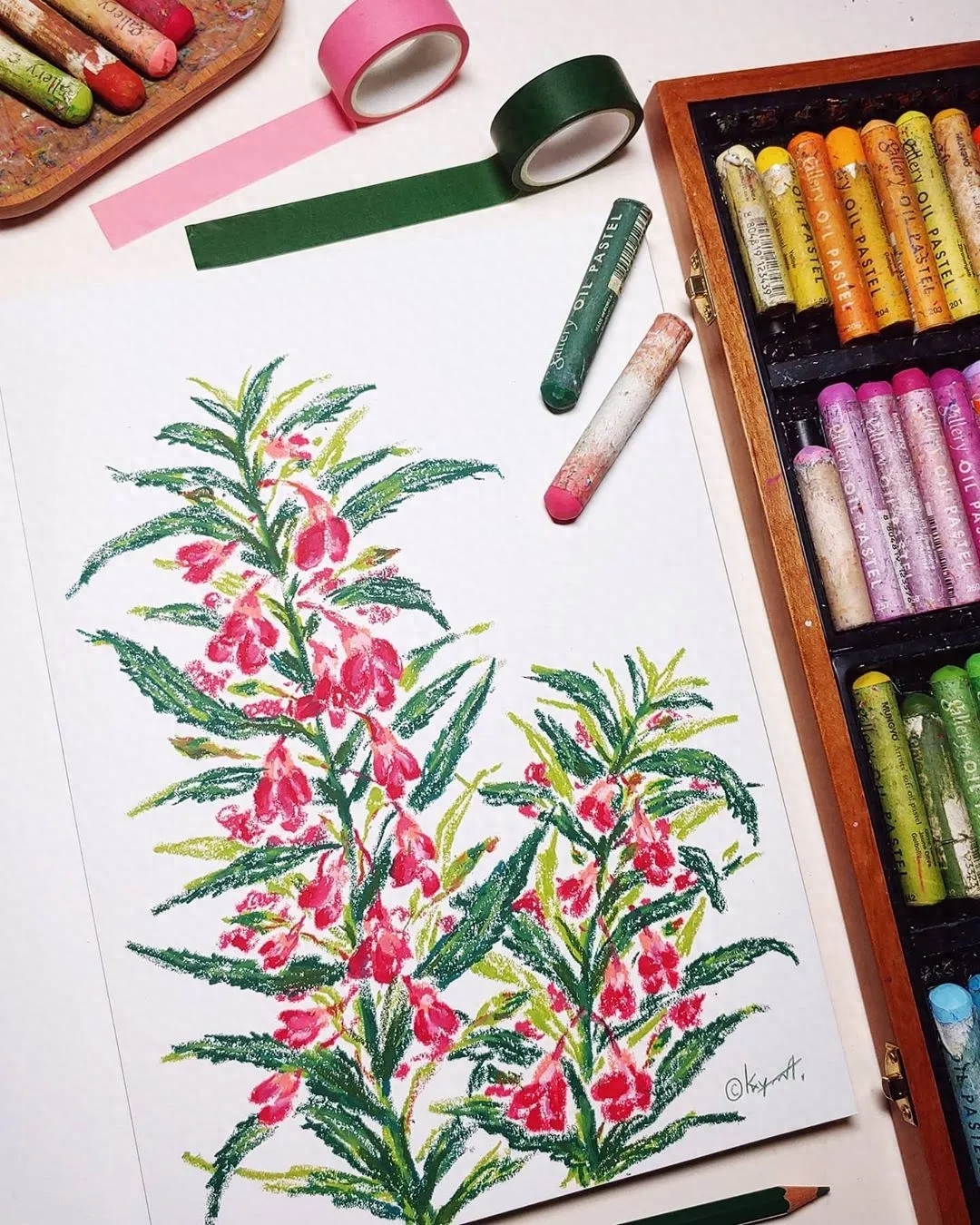 用粗糙的油画棒居然画出这么高级的细节，这技术也是没谁了