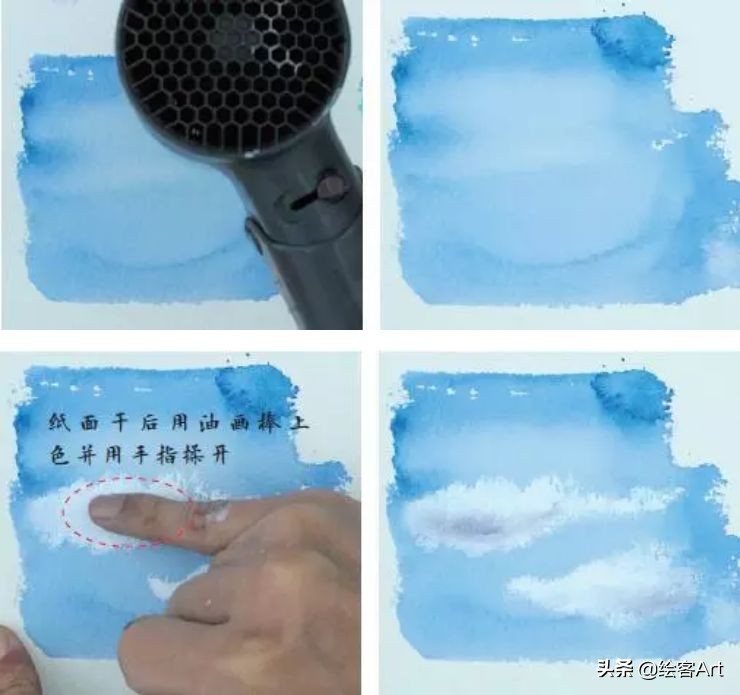 夜间露天咖啡座油画棒_油画棒画画教程_油画棒上色技巧