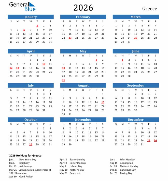 国庆假期安排2026_希腊重要节日日期_2026年希腊假期安排