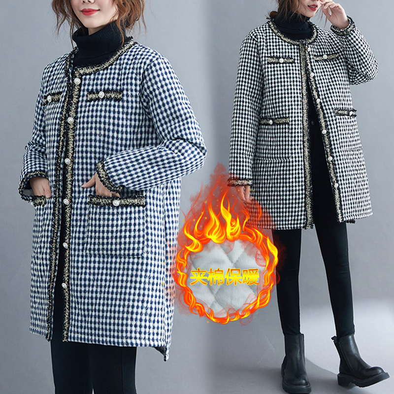 加厚棉服通勤穿搭_加厚棉服搭配小脚裤_复古民族风加厚中长棉袄