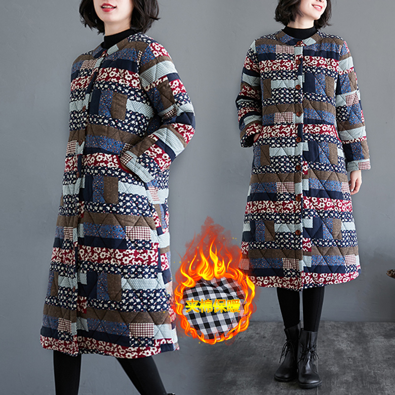 加厚棉服搭配小脚裤_复古民族风加厚中长棉袄_加厚棉服通勤穿搭