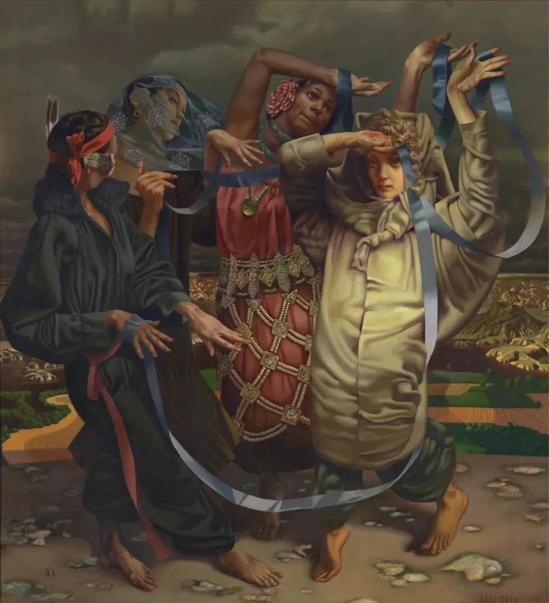 油画人体高清大图_刘溢人体油画 魔幻画风 人性表达