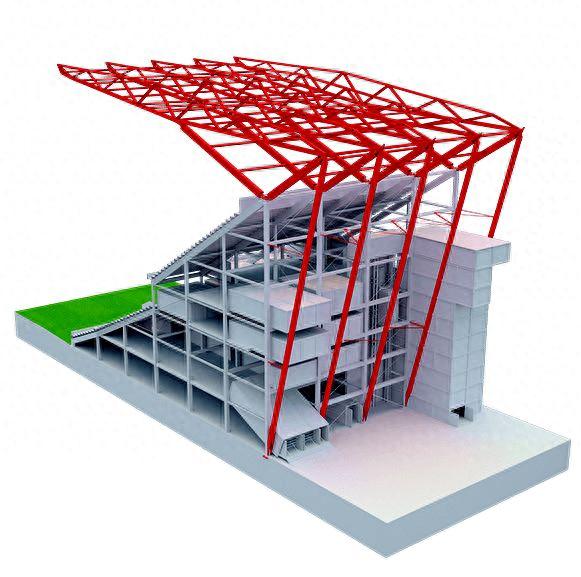 集装箱建筑案例_974体育场 BIM 低碳 装配化