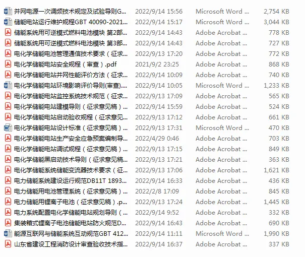新型储能政策及标准_电化学储能电站标准_光伏产业标准汇编(上)