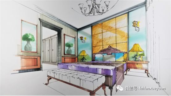 手绘一点斜透视技巧_室内设计透视方法_手绘线条图像—物象空间的表达