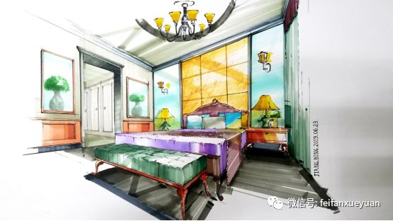 手绘一点斜透视技巧_室内设计透视方法_手绘线条图像—物象空间的表达