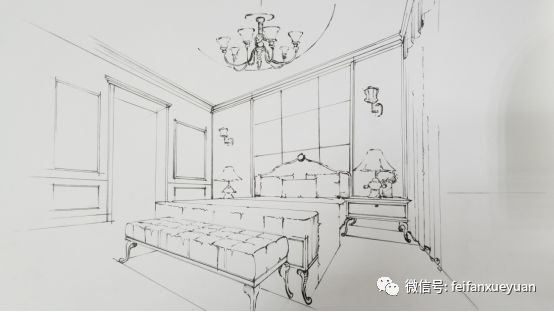 手绘一点斜透视技巧_室内设计透视方法_手绘线条图像—物象空间的表达