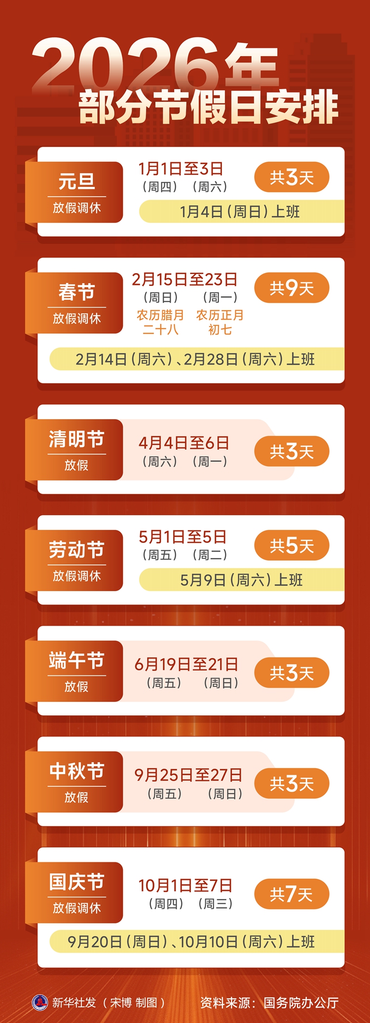 2026年国庆节放假安排_2026年放假调休通知_2026年节假日安排
