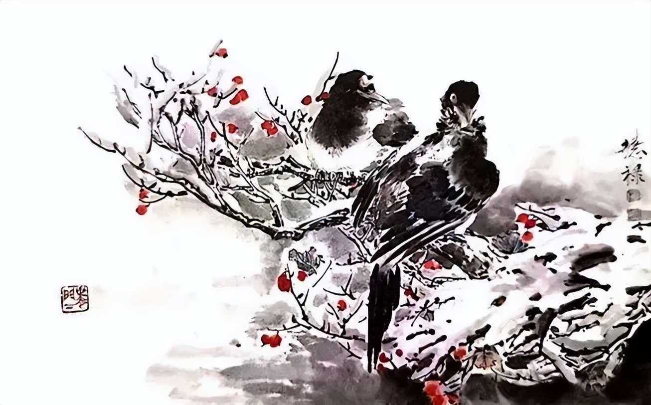 画写意喜鹊步骤_中国结图片 画法_喜鹊国画创作技法