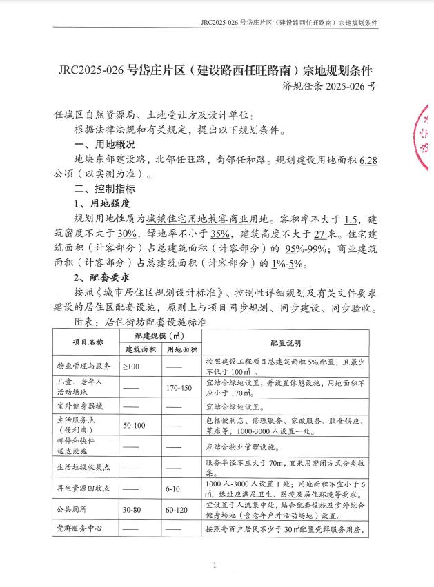 任城区JRC2025地块拍卖信息_济宁李营镇还会开发吗_济宁任城区土地挂牌出让