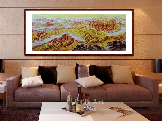 万里长城风水画 国画长城图 欣赏_长城图片万里长城图画