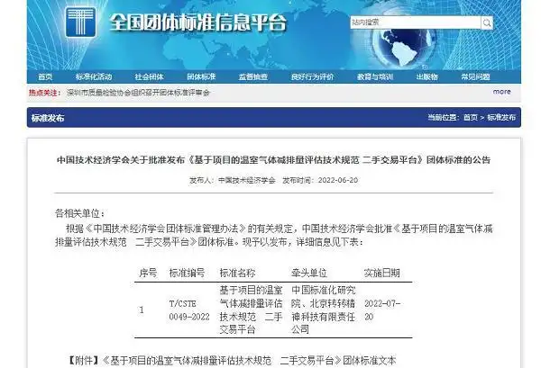 基于项目的温室气体减排量评估技术规范二手交易平台_碳交易平台_二手交易平台温室气体减排量评估标准