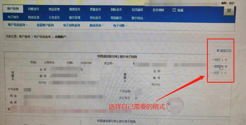 建设银行官网活期账户交易明细下载_建行网银交易失败_建设银行电子回执打印预览操作