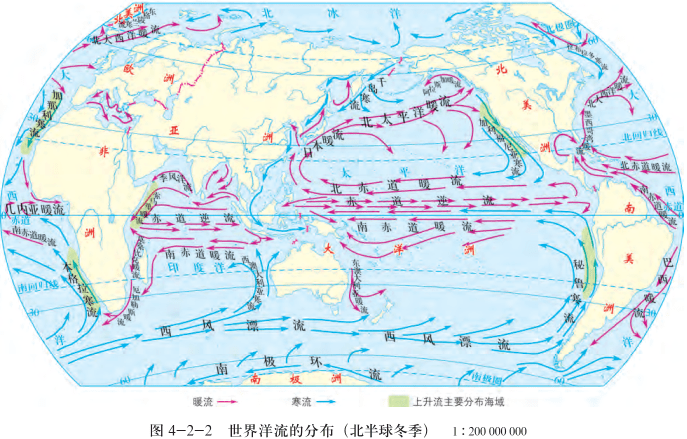 赤道洋流形成机制_世界洋流分布规律_洋流分布图及世界渔场