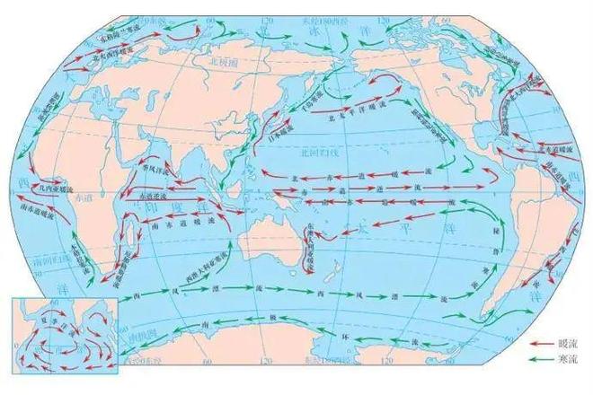 洋流性质分类_洋流成因分类_洋流分布图及世界渔场