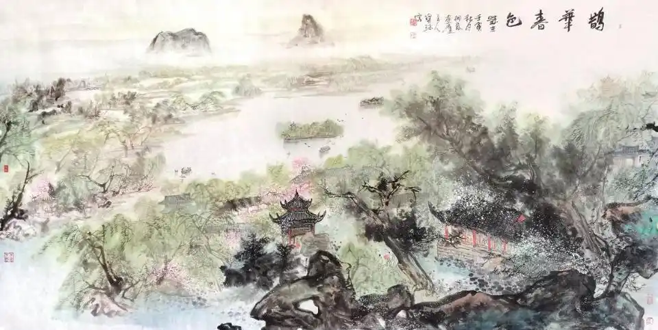 张宝珠画家书法_张宝珠鹊华春色创作过程_张宝珠鹊华春色写意山水画