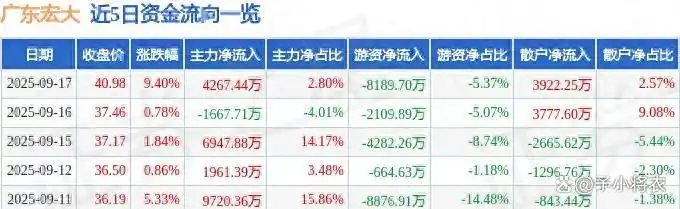 主力增仓和资金流向_广东宏大主力资金流入_广东宏大游资净流出