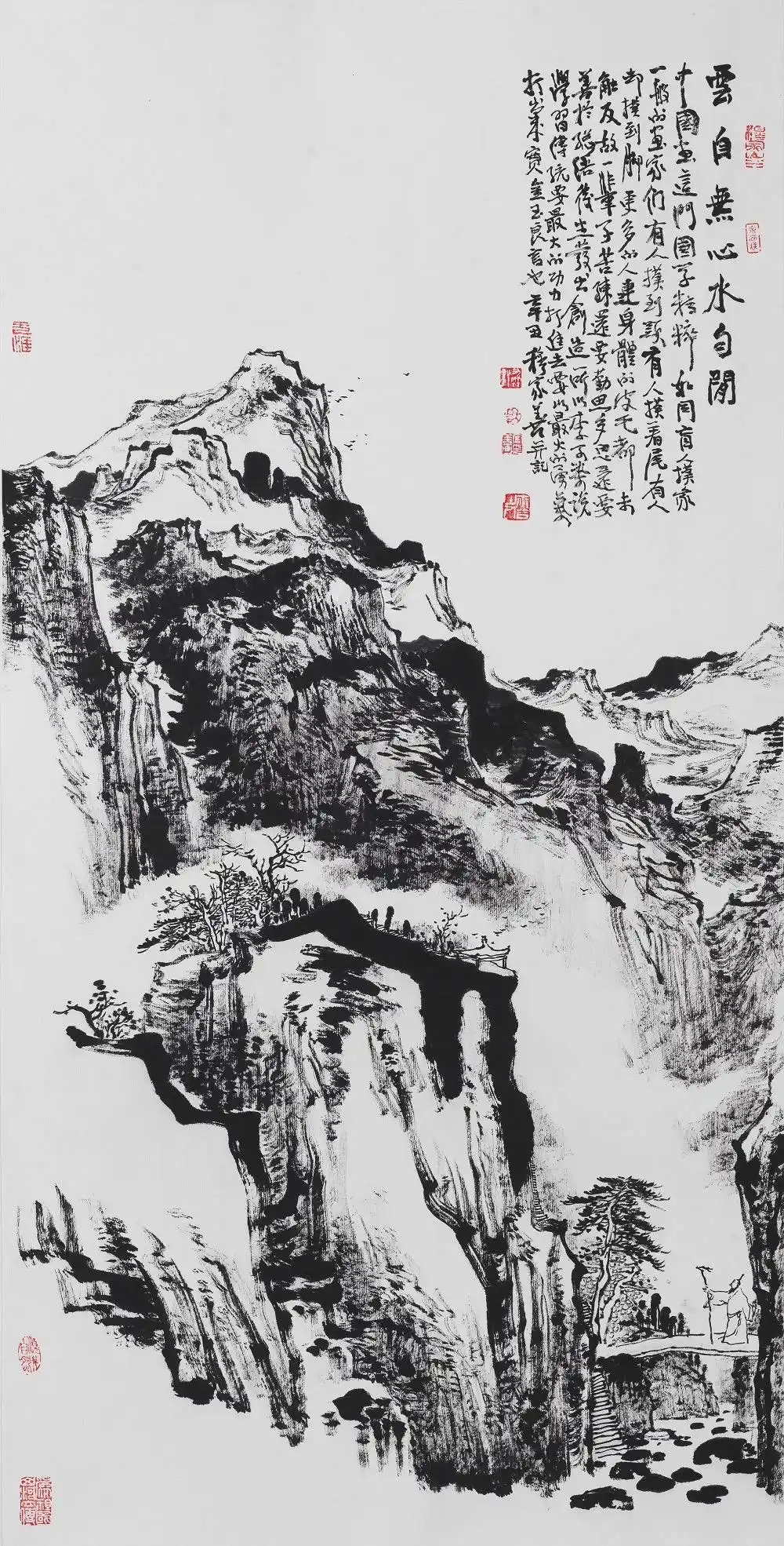 中国当代十大优秀艺术家_中国当代艺术家大师_穆家善焦墨千毫皴