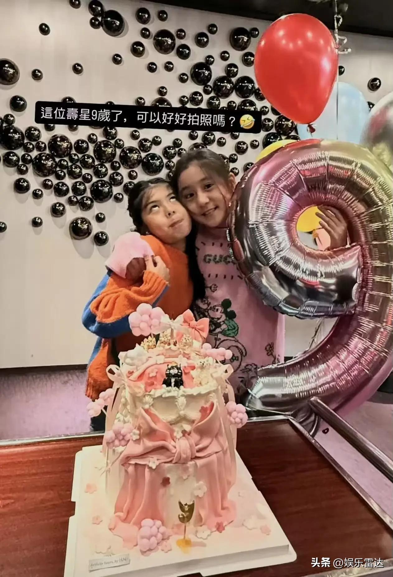 贾静雯三女儿波妞9岁生日愿望 真正星二代 贾静雯大女儿梧桐妹外貌变化_贾静雯二胎女儿