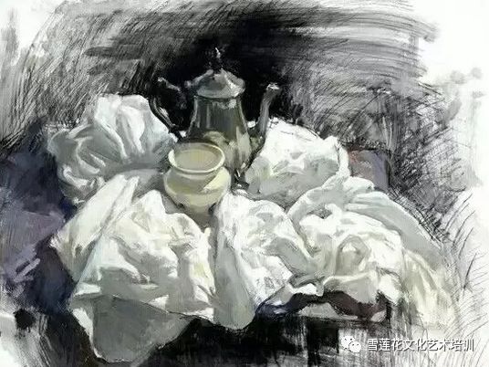 素描衬布画法_素描衬布画法步骤图_衬布黑白灰关系