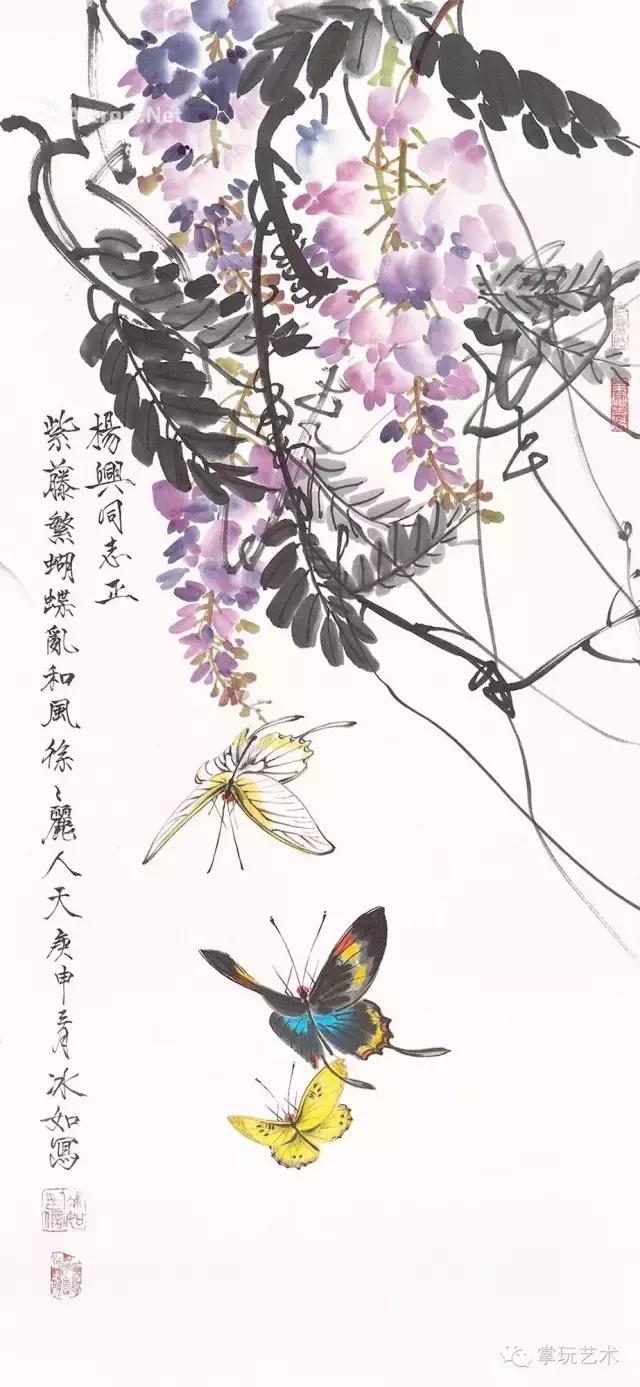 中国蝴蝶王 王冰如 画家经历_王冰石书画_王冰如 蝴蝶画 高清作品