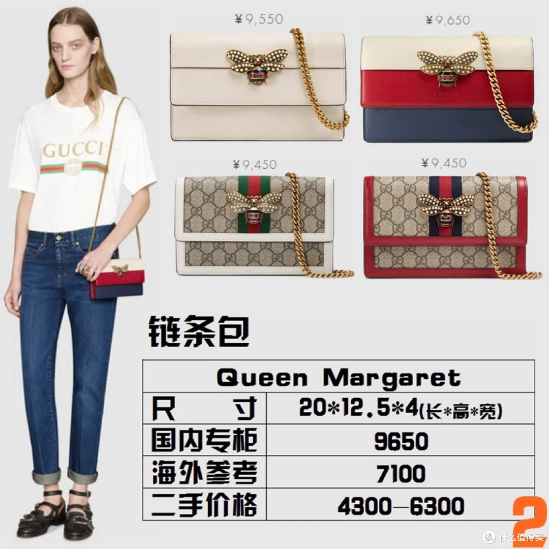 GUCCI 玛格丽特皇后蜜蜂造型包优缺点比价