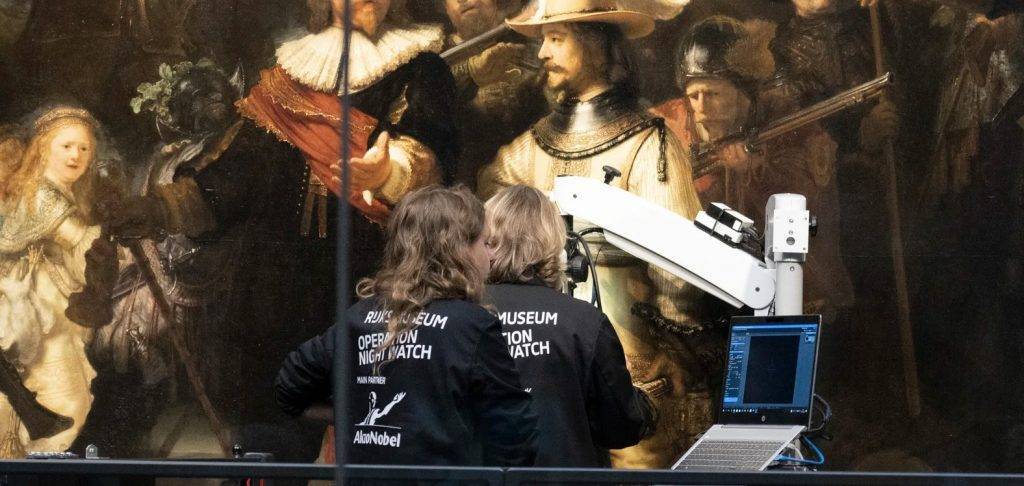 伦勃朗夜巡超高清图像_名画数字化保存_伦勃朗素描好高清