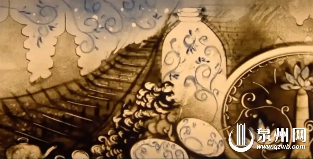 沙画玻璃瓶创意作品_沙画瓶子图片大全_泉州沙画艺术家陈益谦