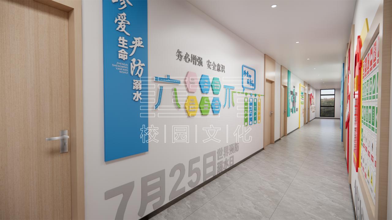 校园安全教育廊道设计_校园行为文化_消防安全标志科普