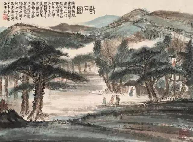 齐白石的松柏高立图_中国文人画松树名家作品_近现代名家山水画松