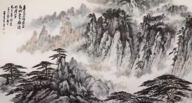齐白石的松柏高立图_近现代名家山水画松_中国文人画松树名家作品