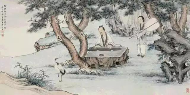 齐白石的松柏高立图_近现代名家山水画松_中国文人画松树名家作品