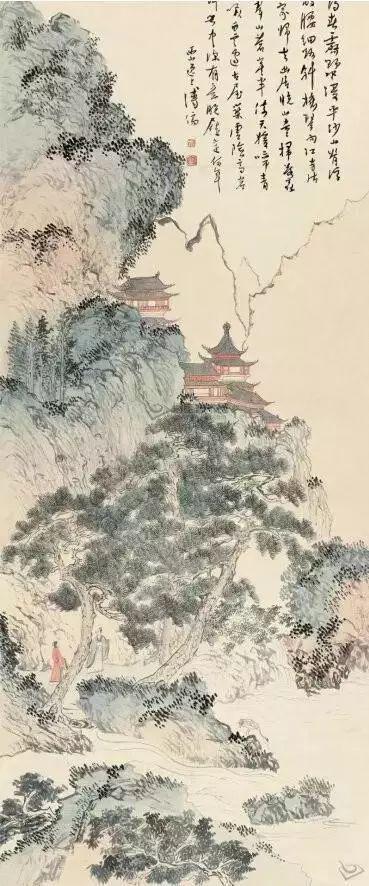 近现代名家山水画松_齐白石的松柏高立图_中国文人画松树名家作品