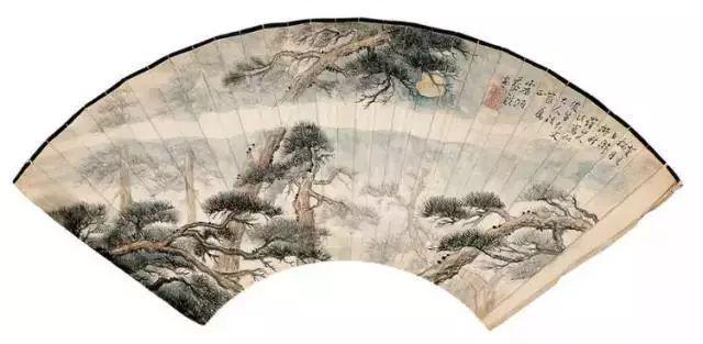 中国文人画松树名家作品_齐白石的松柏高立图_近现代名家山水画松