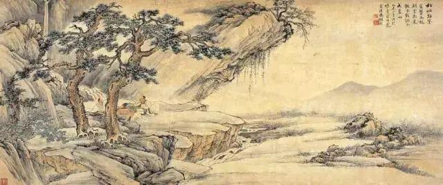 近现代名家山水画松_中国文人画松树名家作品_齐白石的松柏高立图