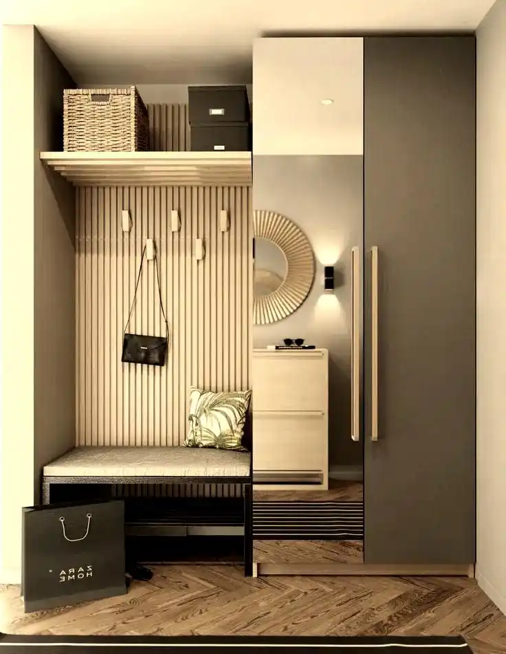 门厅设计的重要性_进门换鞋区效果图_柜体与坐凳设计结合