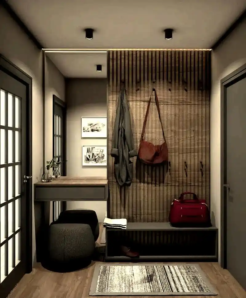 门厅设计的重要性_进门换鞋区效果图_柜体与坐凳设计结合