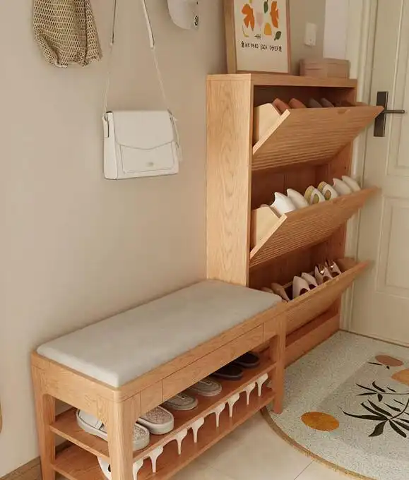 进门换鞋区效果图_独立玄关鞋柜布置_玄关鞋柜设计