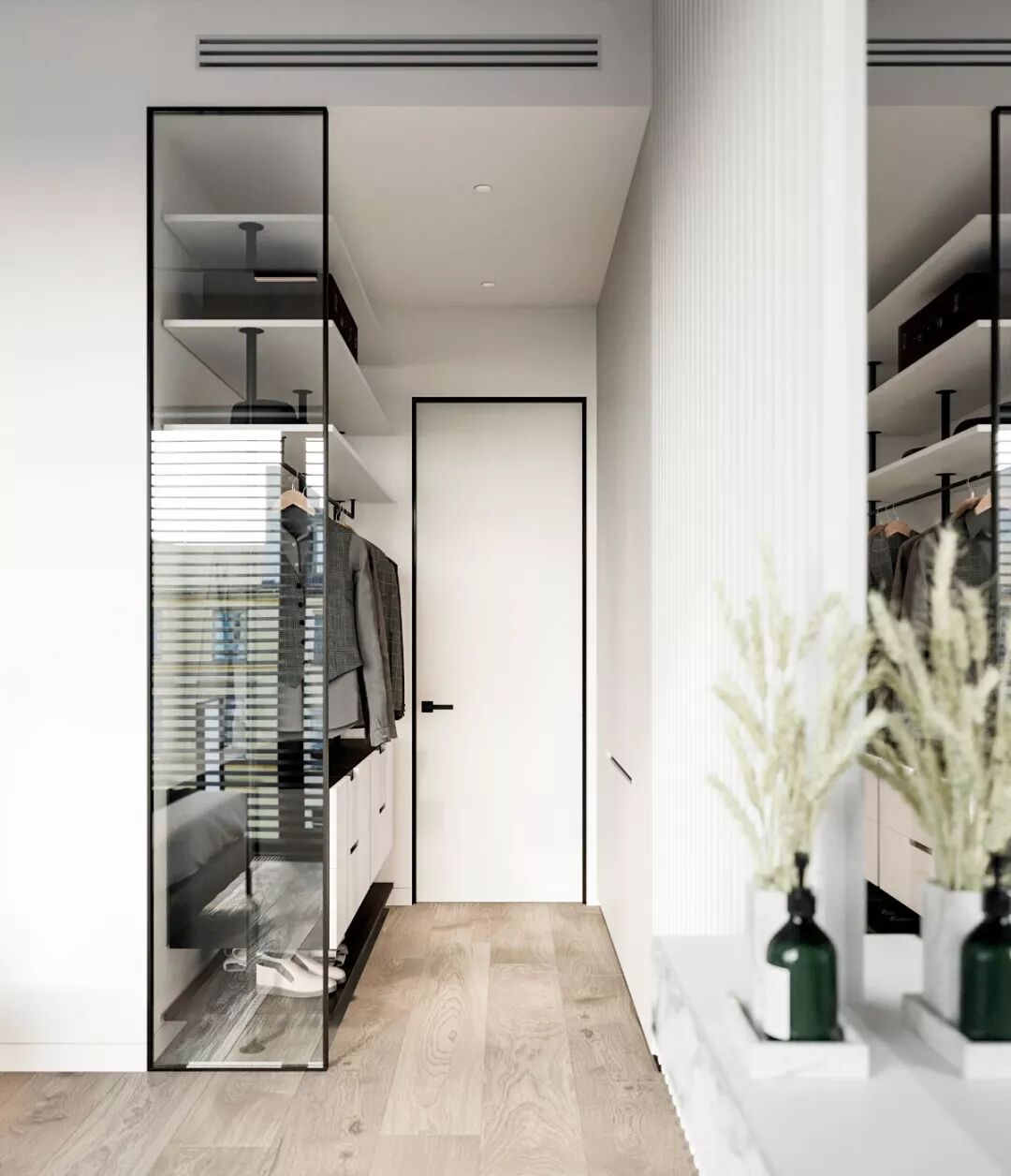 玄关设计_门厅设计_进门换鞋区效果图