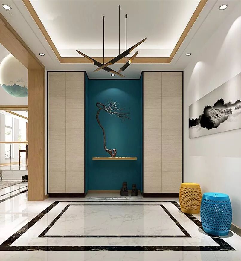 玄关设计_进门换鞋区效果图_门厅设计