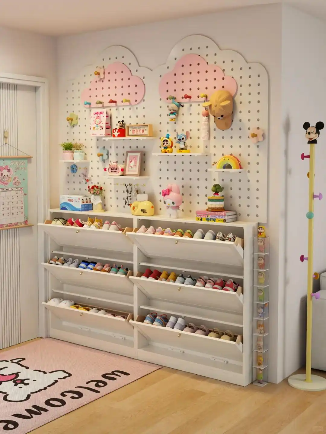 门口鞋子乱放问题_进门换鞋区效果图_鞋柜设计收纳技巧